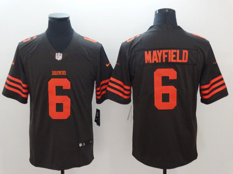 Men Cleveland Browns #6 Mayfield Brown Nike Vapor Untouchable Limited Playe NFL Jerseys1